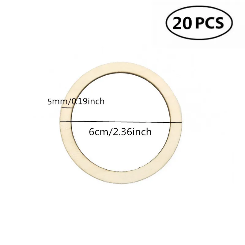 20pcs 6cm 2-7,5 см круглые деревянные подставки для напитков необработанные деревянные круглые подставки для чашки для дома, кухни, офиса, стола - Цвет: 20pcs 6cm