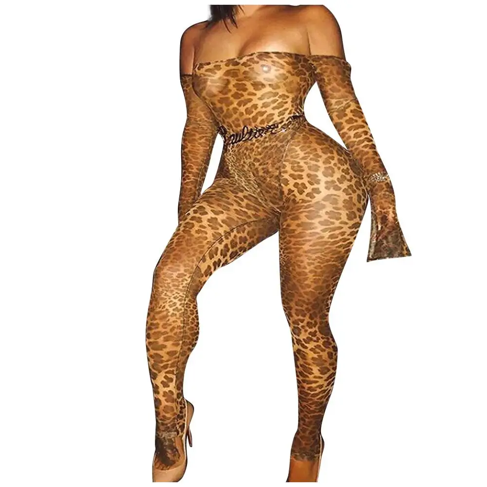 Женские комбинезоны с принтом модные облегающие пикантные открытыми плечами и