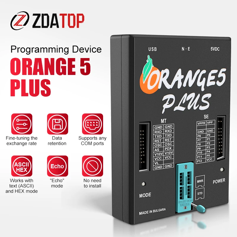 Программатор Orange5 Plus V1.35 OEM orange5 с полным адаптером + улучшенное функциональное