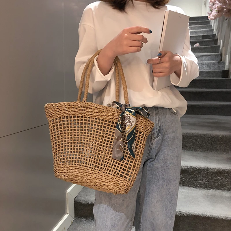 

High-quality Handmade Casual Woven Bags for Women 2021 Brand Designer Handbags Ladies Summer Beach Straw Ladies Bag Sac A Main