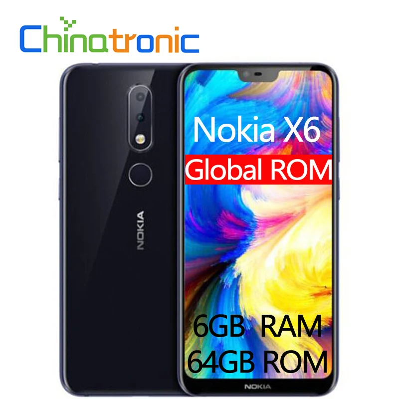 Глобальная версия Nokia X6 6 1 Plus ГБ 64 4G FDD LTE мобильный телефон 5 8 дюймовый экран 19:9 FHD +