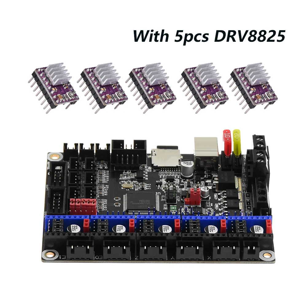 with 5pcs DRV8825 SKR V1.3 плата контроллера 32-битный процессор части 3d принтера материнская плата TMC2208 TMC2130 MKS GEN L Ramps 1,4 SKR PRO для Ender 3 CR10 - Цвет: with 5pcs DRV8825