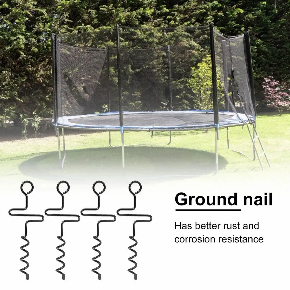 

4pcs Spiral Ground Anchors Trampoline Anchor Stakes For Camping Tent Accessoriesspiral Trampoline Tent Pile Garden Tools Screws