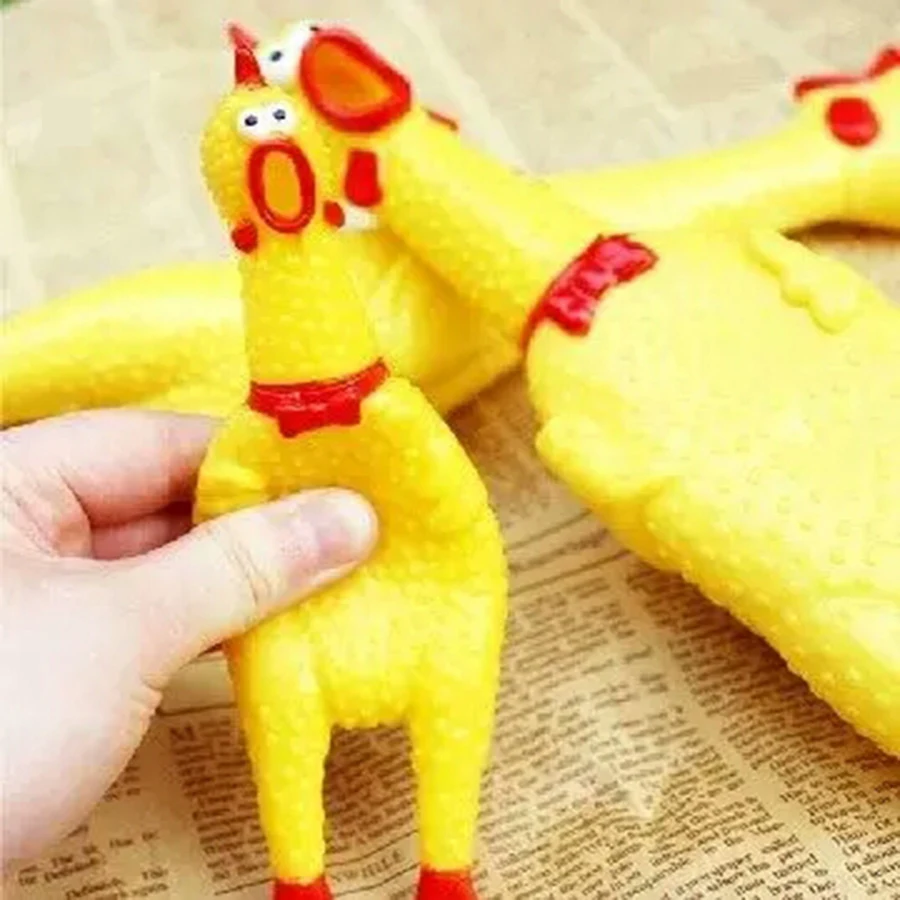 Резиновая желтая кричащая курица игрушка для собаки игрушки домашних животных