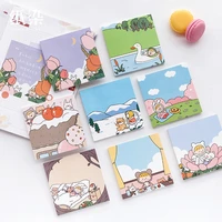 sixone 50 sheets cute cartoon girl rabbit note paper cohesionless student hand account diary memo pad kawaii school stationery