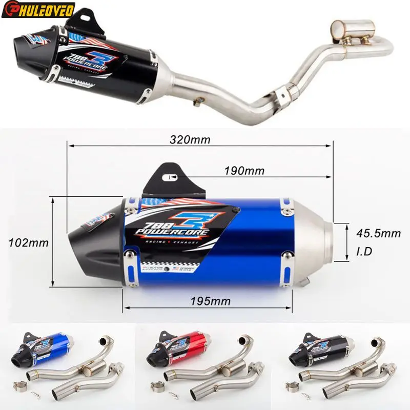 

CRF150 CRF230 CRF250 Motorcycle Exhaust Full System Muffler Escape Front Pipe Header for Honda CRF150F CRF230F 2003-2016 CRF250F