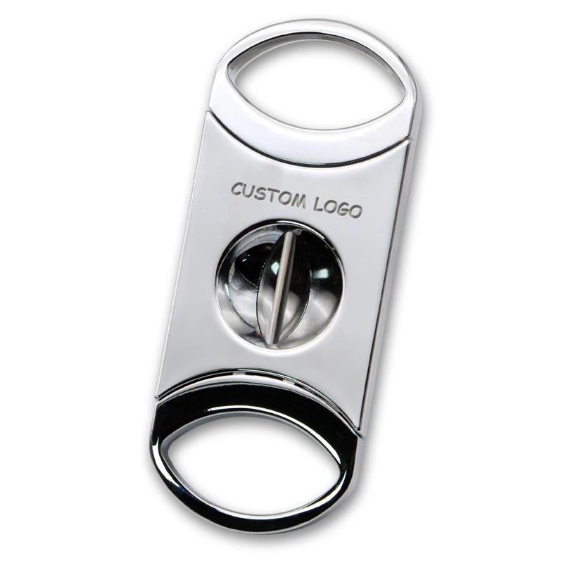 

2pcs/Lot Custom Logo Cigar Cutter Stainless Steel Metal Classic Guillotine Ring Gauge 56(0.87inch) Christmas Scissors Gift Box