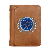 cool interstellar gate stargate genuine leather wallet classic men business pocket slim card holder male short purses gifts