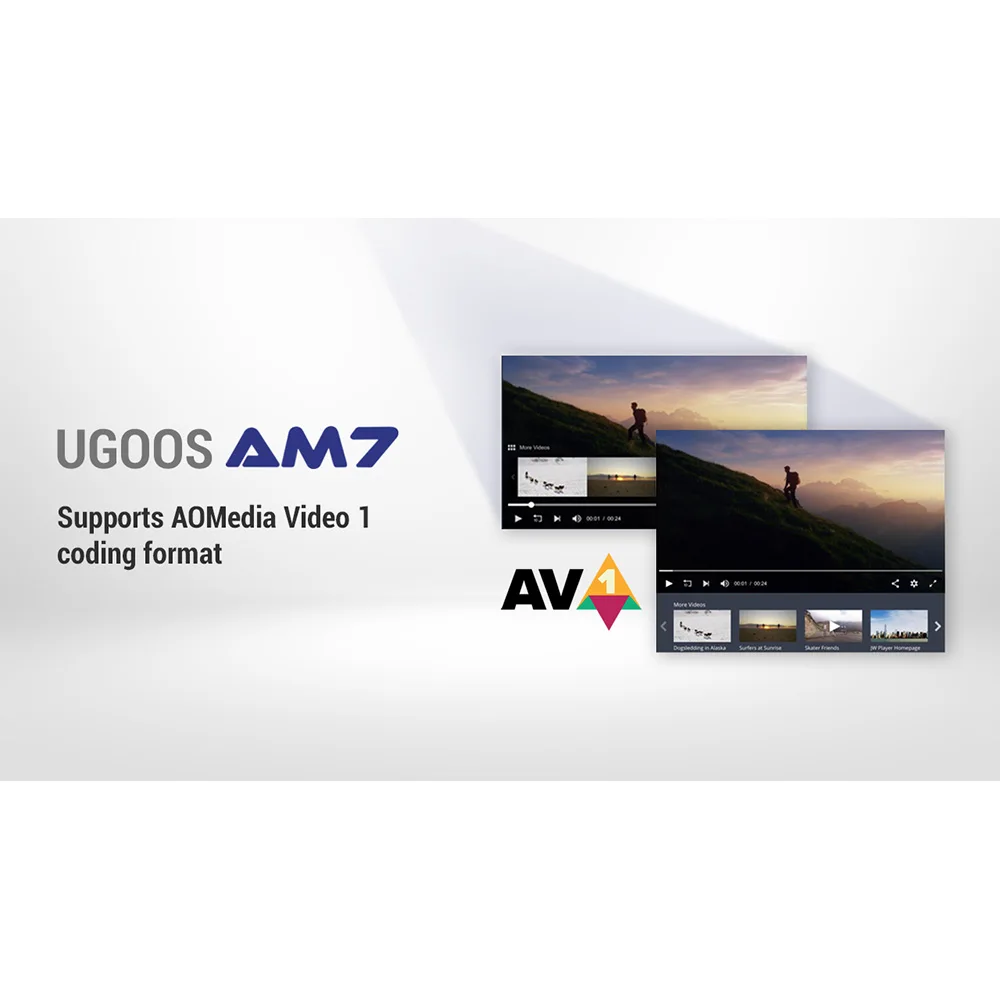 ТВ приставка UGOOS AM7 Amlogic S905X4 Android 11 Smart TV BOX DDR4 4 ГБ 32 телеприставка 1000M LAN BT5.0 Wifi 6 4K