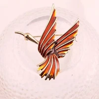 new original european and american fashion brand free flying heron diamond drop glaze brooch accessories