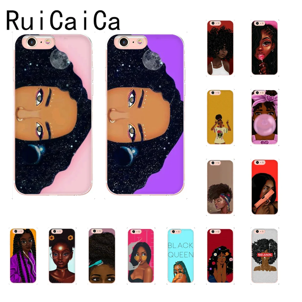 

RuiCaiCa Black Girl Magic Melanin Poppin High Phone Case For iphone 13 8 7 6 6S Plus X XSMAX 5 5S SE XR 11 11pro 11promax