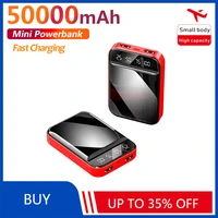 mini power bank portable 50000mah digital display dual usb external battery fast charging mobile phone charger for xiaomi iphone