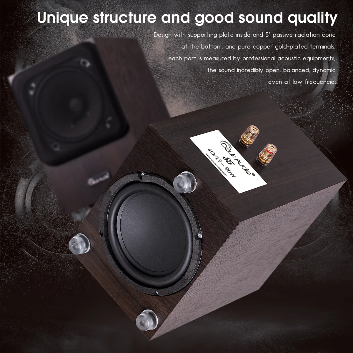 5 дюймовый Полнодиапазонный пассивный громкоговоритель Douk Audio с книжной полкой 80