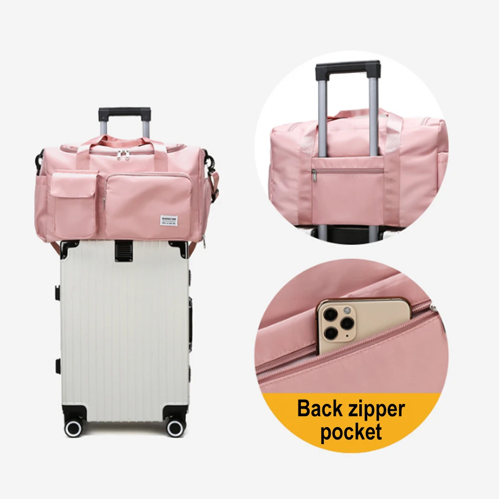 Women's Travel Yoga Handbags Training Sports Gym Bag Waterproof Fitness Crossbody Bags With Shoe Pouch For Trolley Case X265A