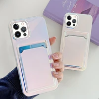 electroplating aurora color card package phone case for iphone 12 11 pro max xs max x xr se20 7 8 plus laminated imd clear cover
