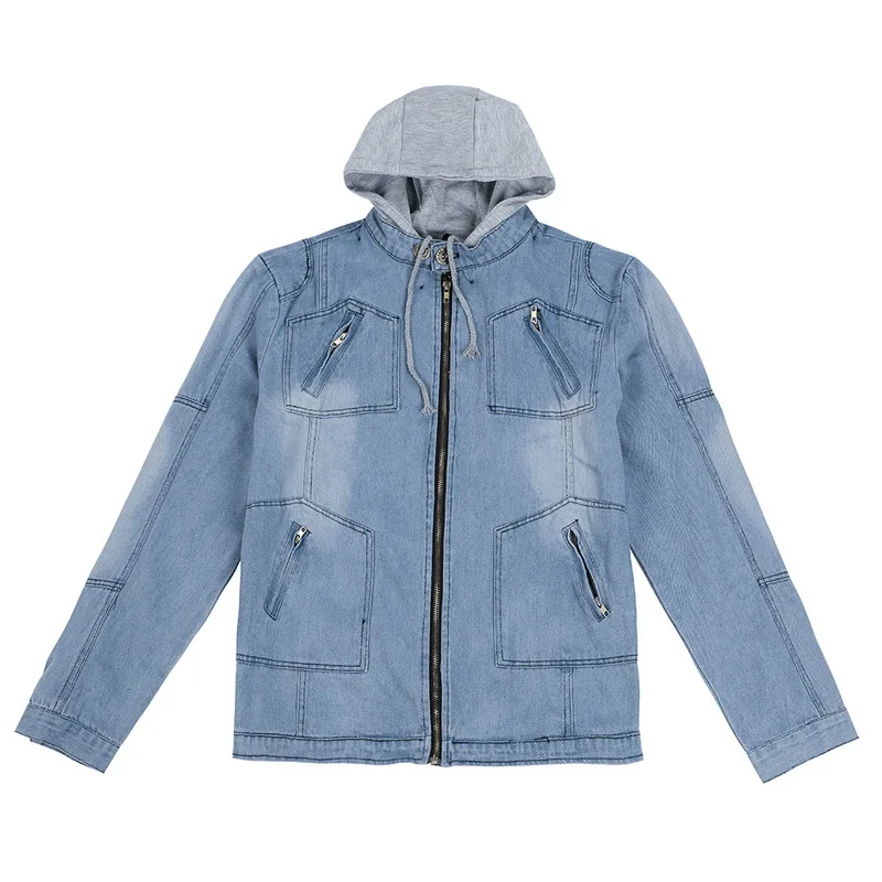 Джинсовая куртка для мужчин осенняя Модная пальто мужская приталенная