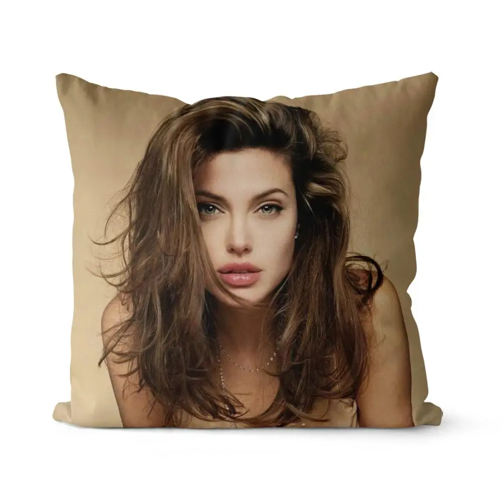 Анджелина Джоли хлопчатобумажные парусиновые наволочки на заказ для диванных