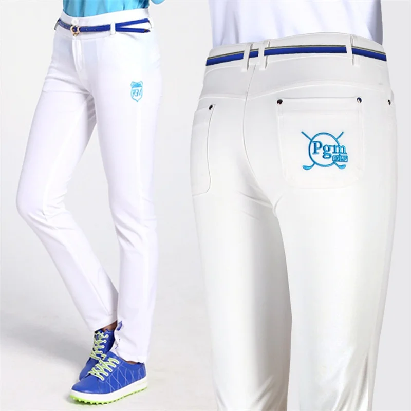 white 1 Спортивные штаны для гольфа, женские хлопковые штаны, Женская быстросохнущая эластичная спортивная одежда, женские облегающие штаны, дышащая одежда, штаны для гольфа - Цвет: white 1