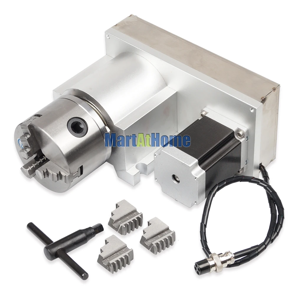 CRA406 фрезерный станок с ЧПУ роторная ось Indexer А-ось 4-я 1:8 80 мм 3-кулачковым патроном