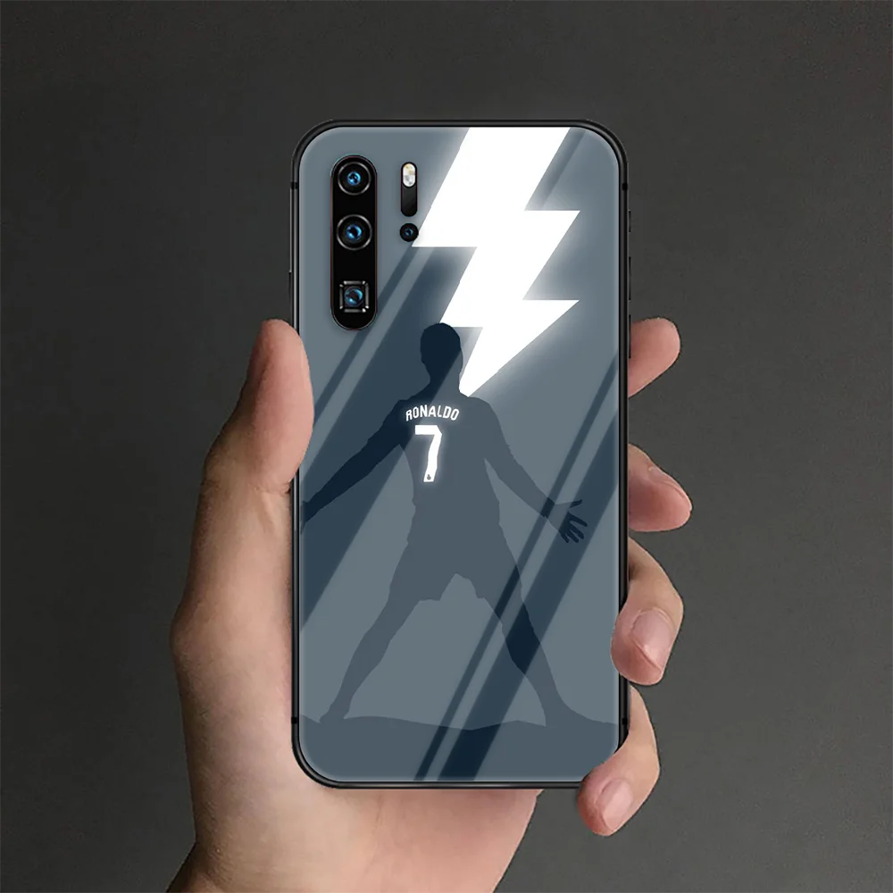 

CR7 Cristiano Ronaldo Phone Tempered Glass Case Cover For Huawei P Nova Mate 5T 20 30 40 Pro Lite Smart 2019 2021 Coque Black