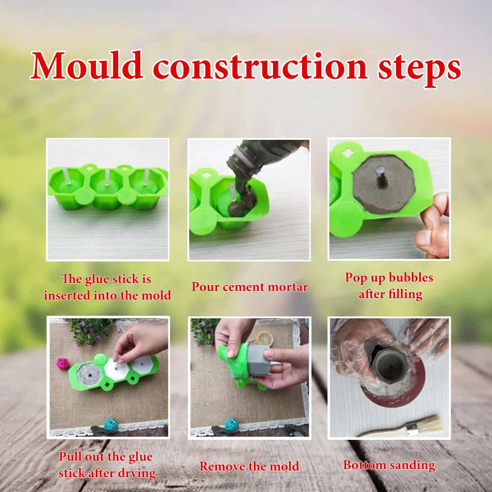 3 отверстия силиконовая форма для цветочных горшков сделай сам сочные формы