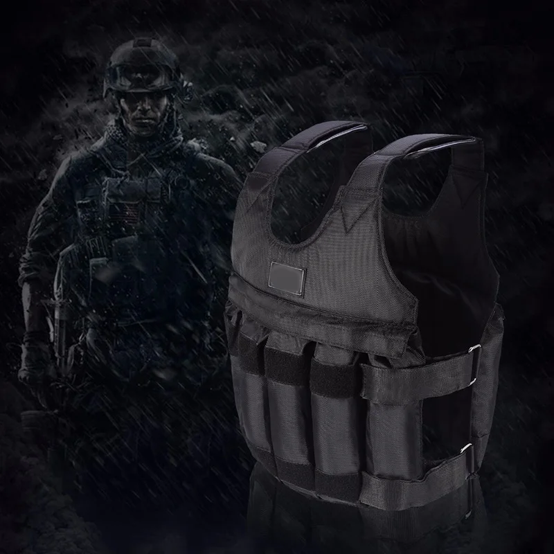 Adjustable Fitness Weighted Vest 20kg 50kg Exercise Training Fitness Jacket Gym Workout Boxing Waistcoat Fitness Equipment BHD2