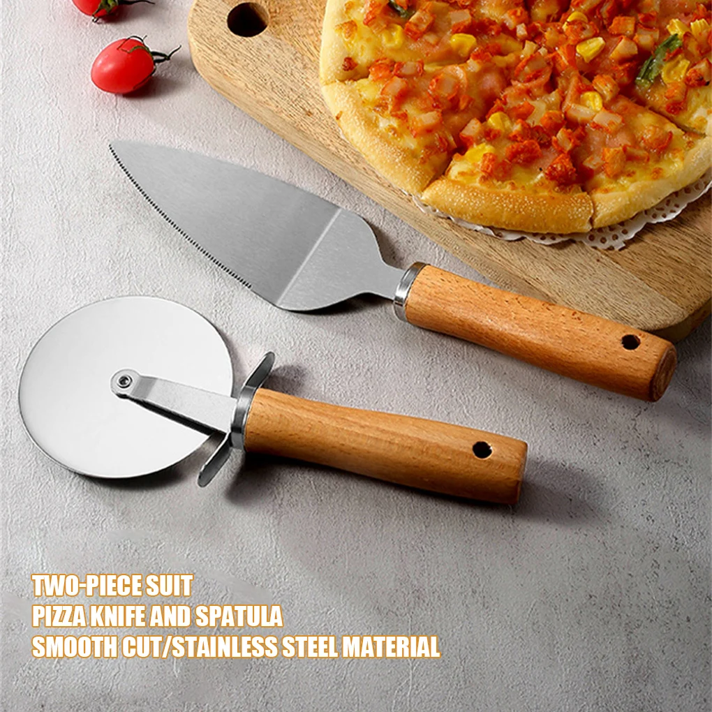 

Упаковка из 2 нержавеющей стали для пиццы, ручной резак для сервера, нескользящая рукоятка, набор разделителей для пирогов, аксессуары для д...