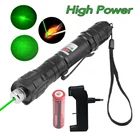 Зеленая лазерная указка высокой мощности, 5 мВт, красный точечный Лазер светильник мощная цветная лазерная ручка с регулируемым фокусом от 500 до 5000 метров, лазер 009
