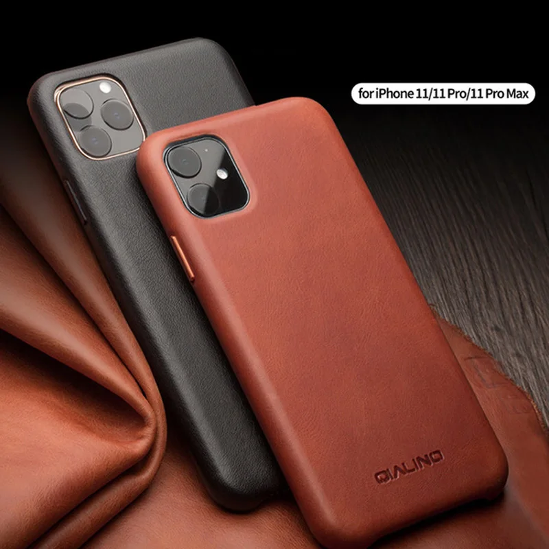 

For Apple iphone 11 Pro Max Luxury retro Genuine Leather metal buttons Fran-22r case For iPhone 7 8 Plus X XR XS MAX phone case
