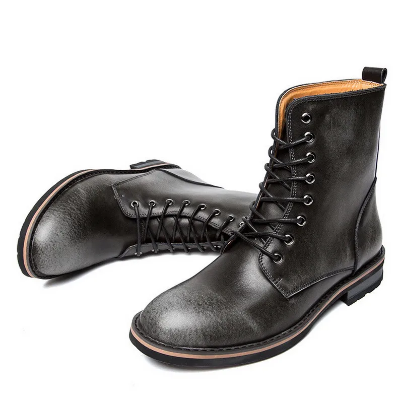 Мужские ботинки в байкерском стиле винтажные армейские сезон осень зима Новинка