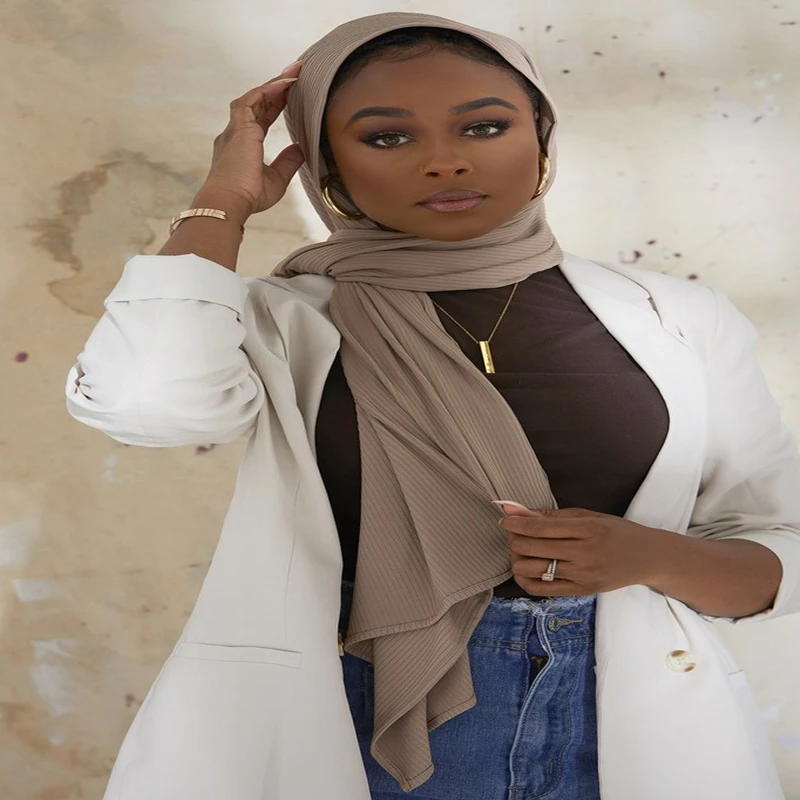 1 шт. новый исламский дышащий хиджаб Женский однотонный шарф Hi Q базовый