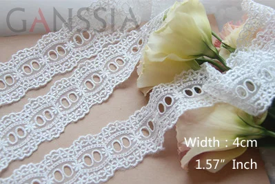 

1YARD Width:4cm Flower Quality Cotton Lace Trim Ivory White For DIY Embroidered Ribbon/Skirt Accessories/Gift Packaging(SS-2230)
