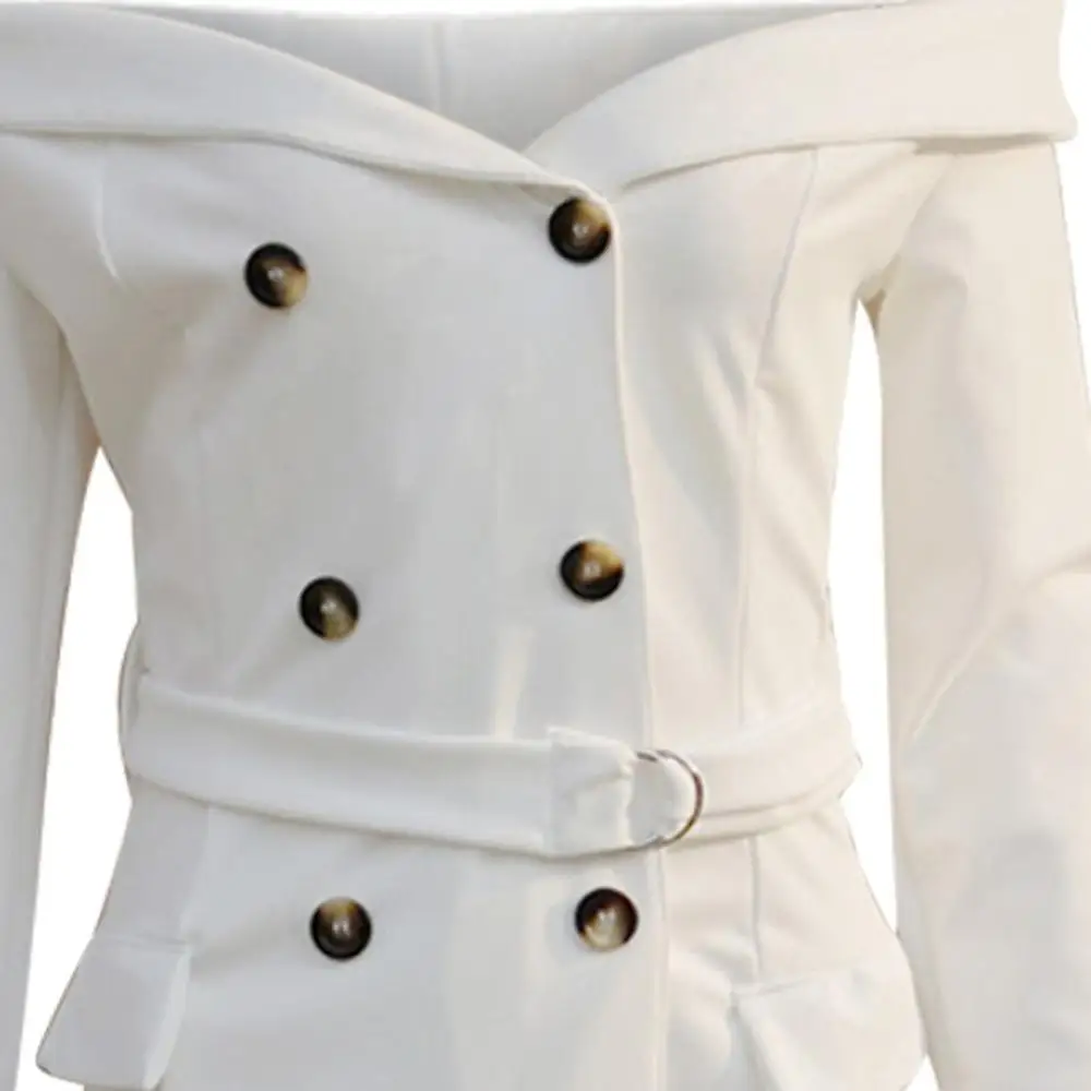 Женское облегающее платье-Блейзер белое однотонное платье мини с длинными