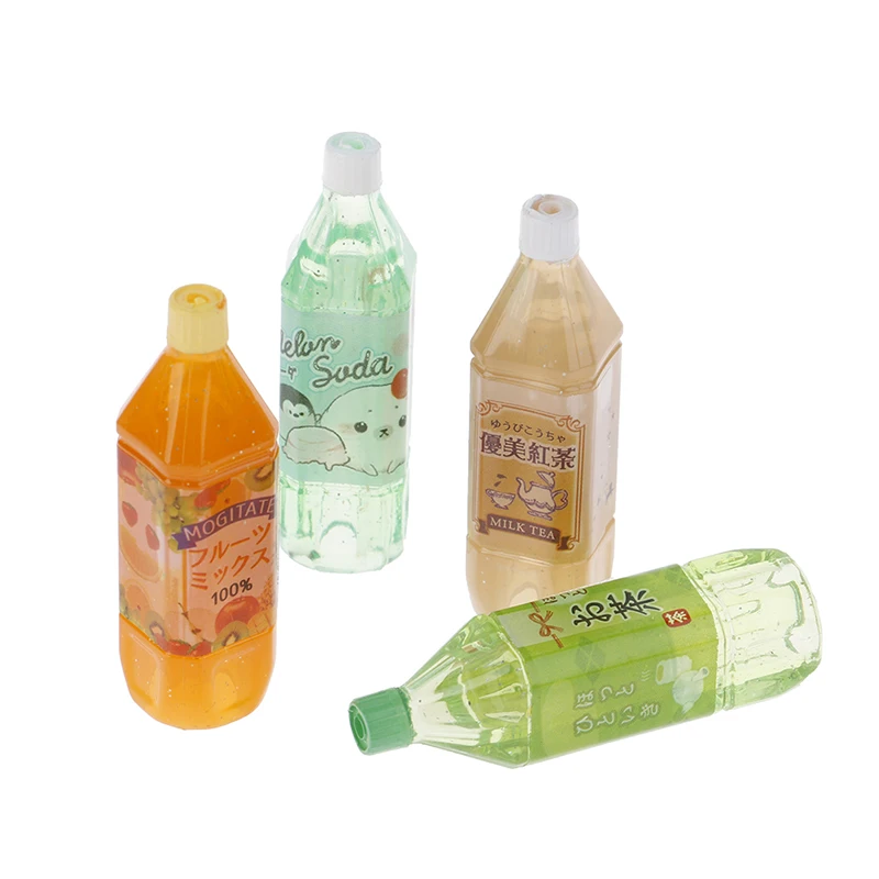 Кукольный домик 1/4 шт. мини-бутылки для воды черный чай зеленый сок кукла игрушки