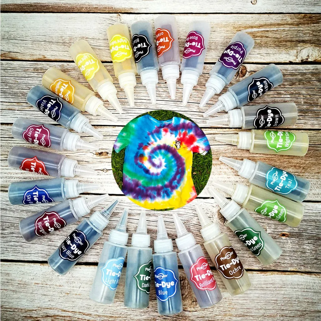 Набор цветных красок для ткани 24 цвета безопасные красители самостоятельного