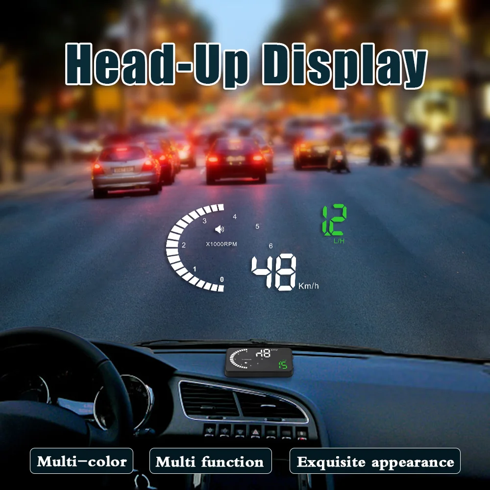 Автомобильный дисплей X6 OBD2 II HUD на лобовое стекло 3 дюйма Предупреждение о