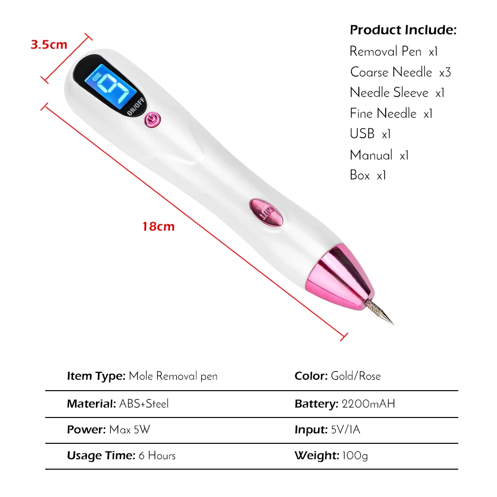 

Plasma Pen Laser Mole Tattoo Freckle Removal Pen LCD Sweep Spot Mole Removing Dark Spot Remover Pen Skin Care Beauty Machine