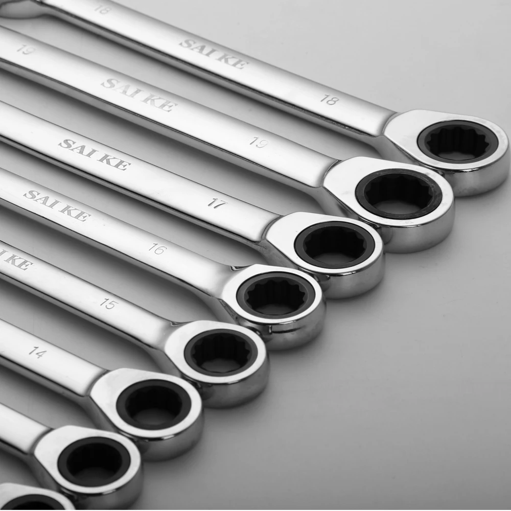 

8-19mm Ratchet Metric Wrench Tool Set Hand Tools for Car Repair Wrenches Spanner A Set of Key