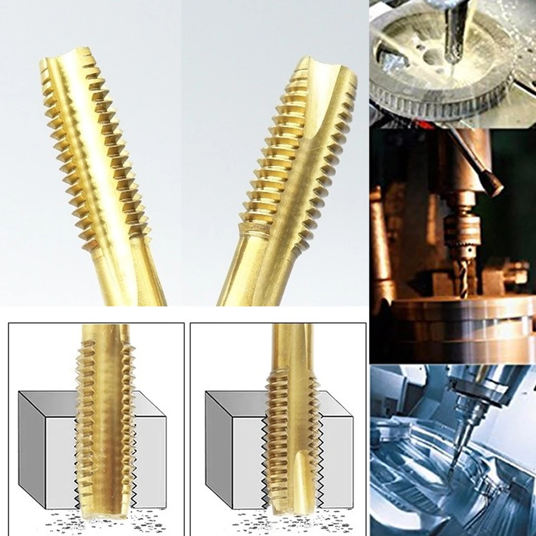 

Hot sale manual tap drill set manual tool M3 M4 M5 M6 M8M8 machine spiral point straight groove thread HSS titanium plug