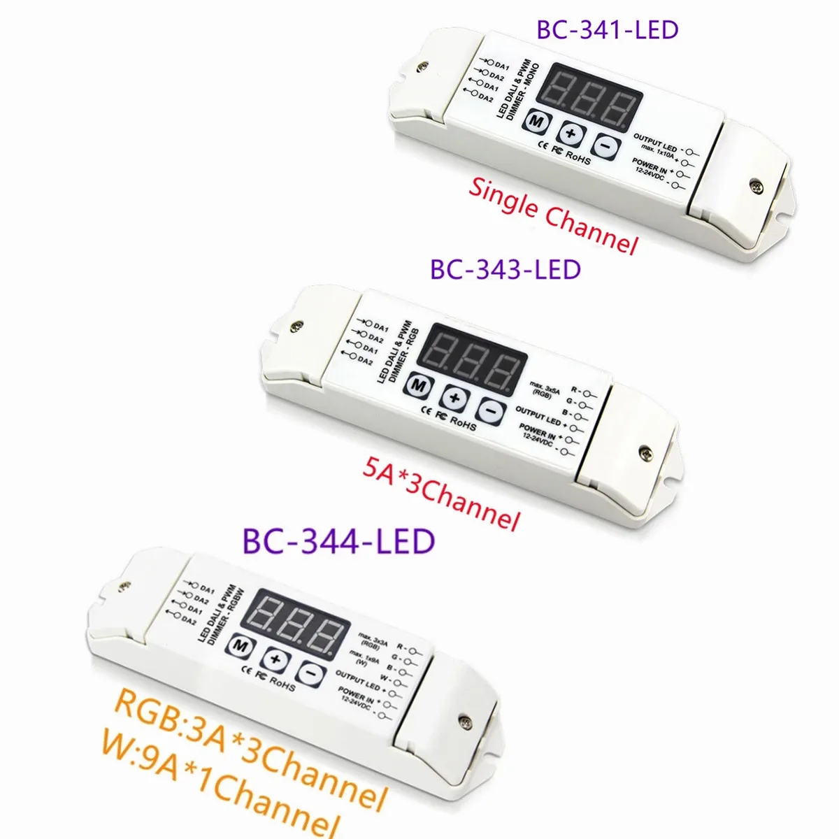 BC-341/343/344-светодиодный 1CH/3CH/4CH дали затемняя драйвер один/RGB/RGBW CV с цифровым