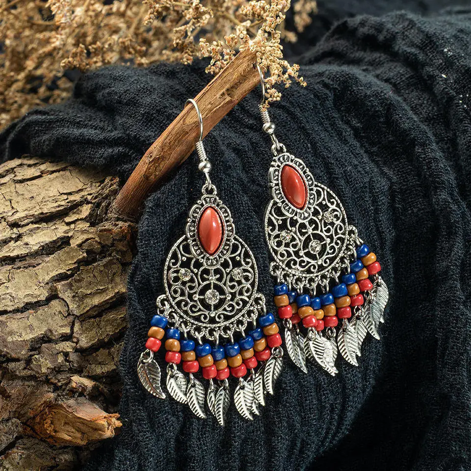 Модные серьги золотые индийские ювелирные изделия винтажные этнические Бохо кисточкой длинные висячие серьги для женщин невесты Девушка ювелирные аксессуары