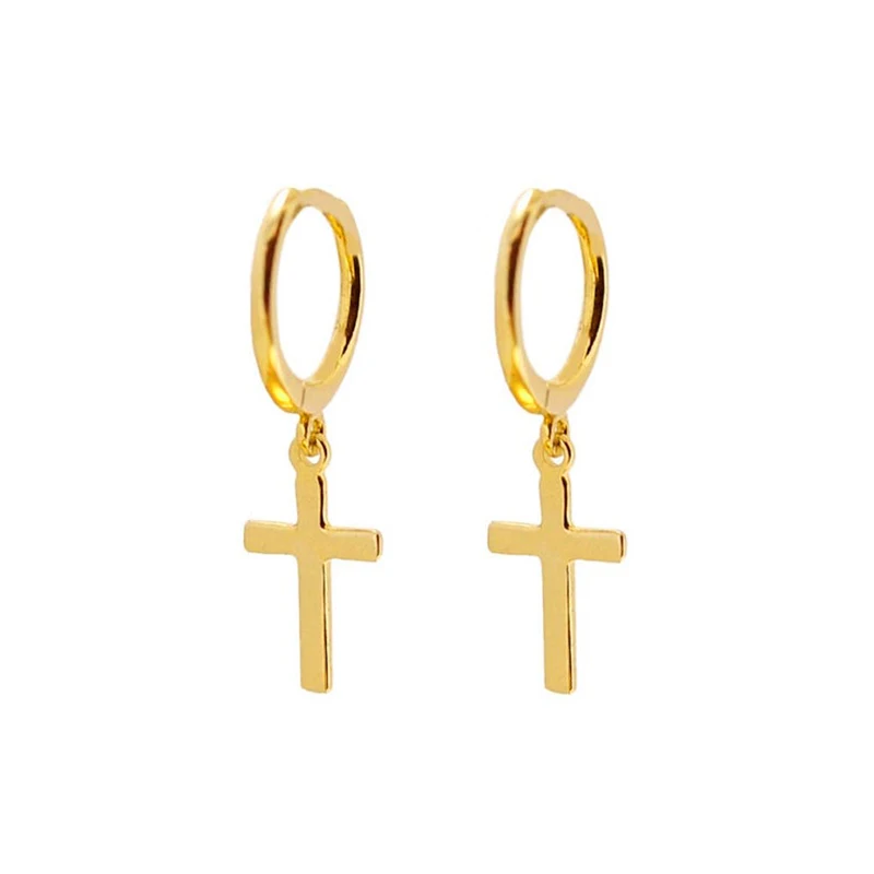 

VINY Silver 925 Jewelry Earrings For Women Cross Stud Earrings Gold/Silver Jewelry 2021 Trend Pendientes Mujer Fine Gift СеѬги