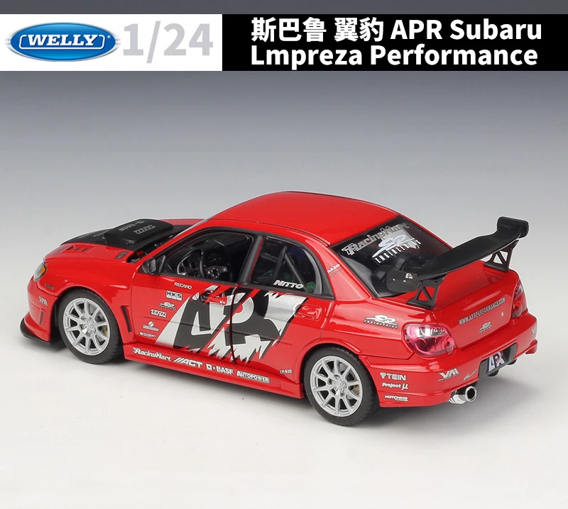 Весовая модель автомобиля Welly Diecast 1:24 SUBARU IMPREZA WRX STI APR игрушечный автомобиль из