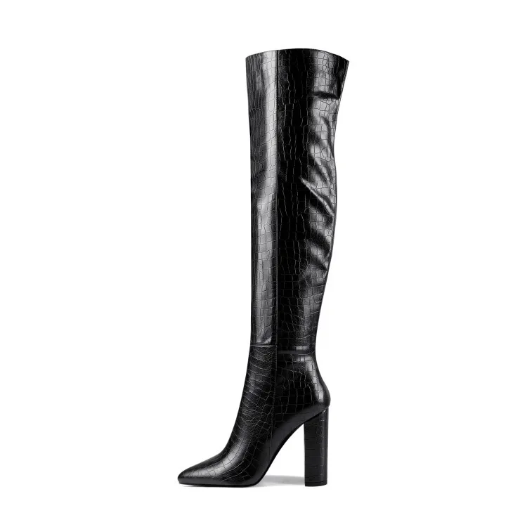 

boots winter simple pointed thick women's high over the Autumn and knee boots show thin boots 34-43