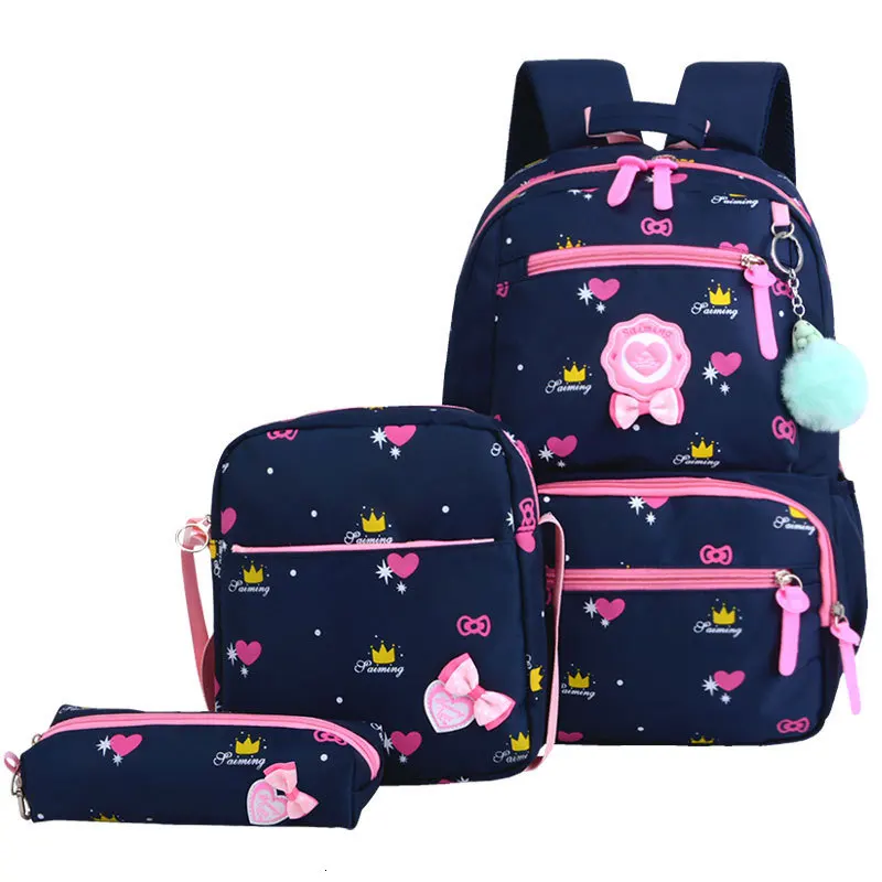 Children School Backpacks 3 pcs Girls waterproof Backpack School Bags set Mochila Escolar Kids printing Backpack schoolbag kids