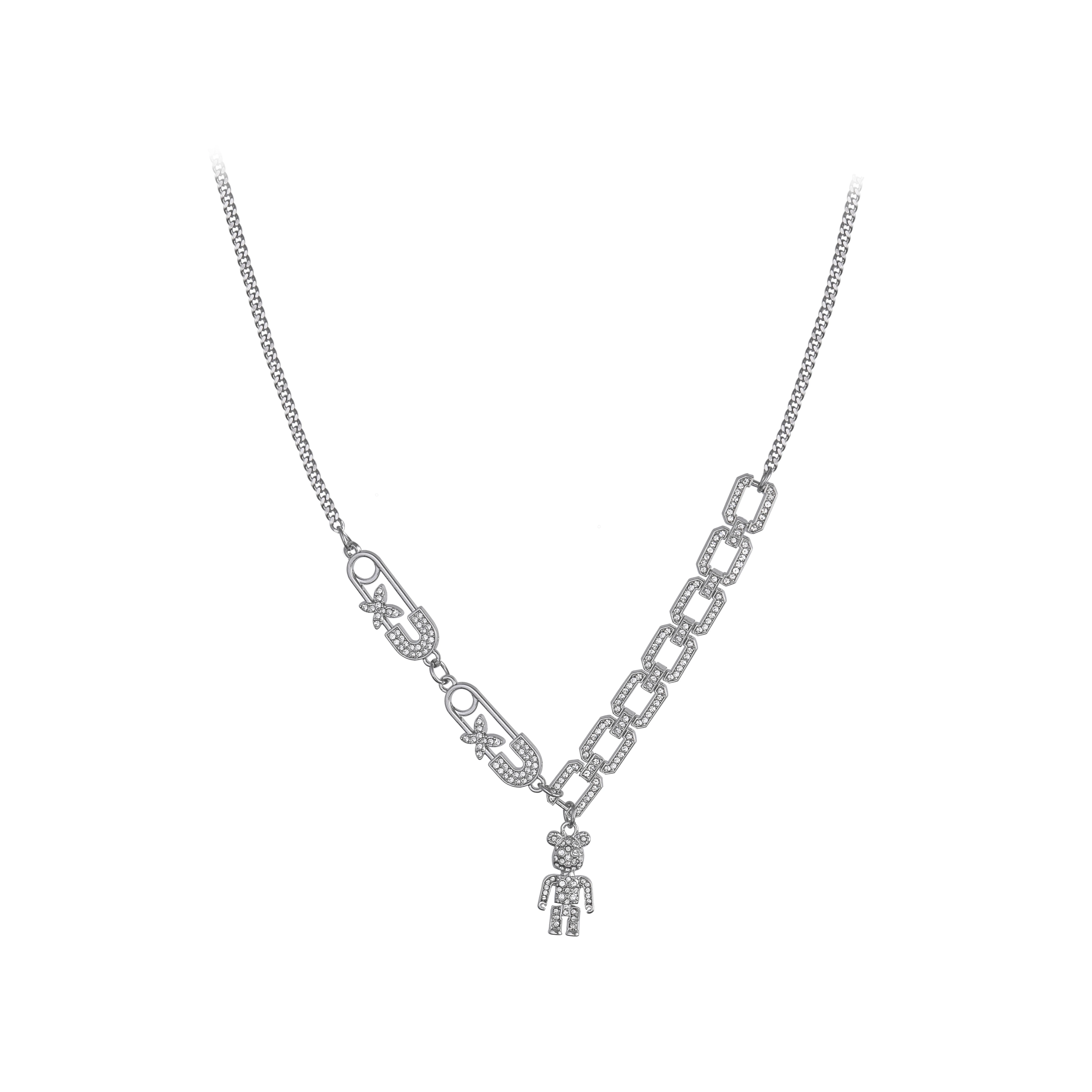 Винтажные Многослойные кристаллы медальон в виде медведя Ожерелье для женщин