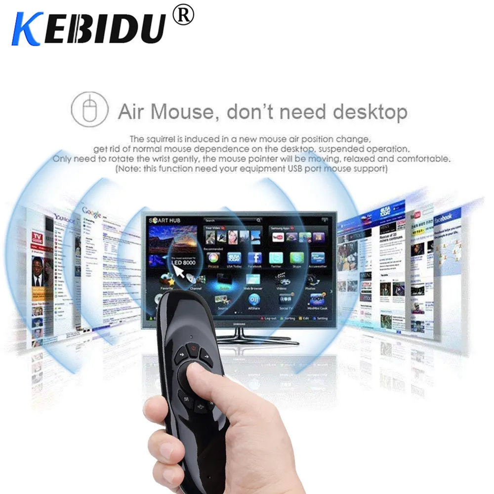 Kebidu 2.4GHz Wireless Keyboard Air  Mouse Remote Control Russian English Rechargeable Handheld for Gaming Smart TV BOX PC images - 6
