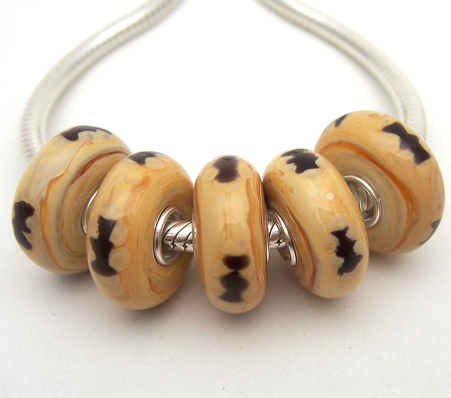 

JGWG2711 5X 100% Authenticity S925 Sterling Silver Beads Murano Glass beads Fit European Charms Bracelet diy jewelry Lampwork