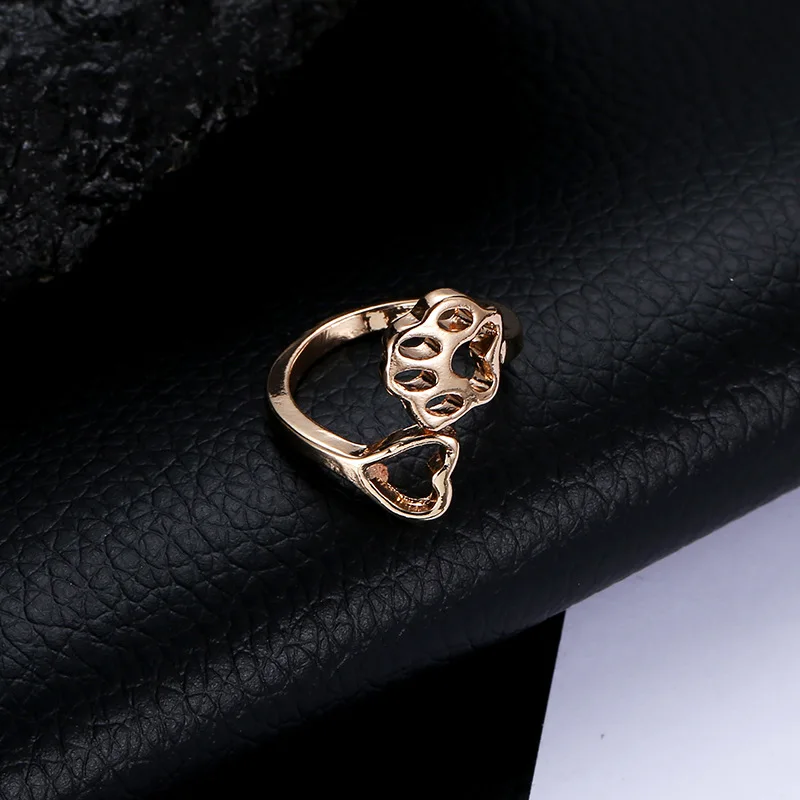 Fashion Jewelry Women's Ring cute Dog Paw/Heart Design Resizable Women Girls Rings 4Colors | Украшения и аксессуары