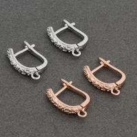 new trend earrings hook retro plant pattern design 585 rose gold color nickel free jewelry accessories making findings clasp